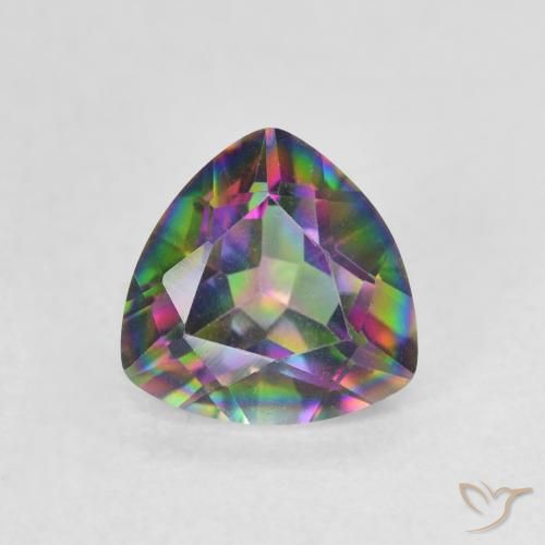 1.15ct Naturale Multicolore Quarzo mistico, Taglio trillion, VVS