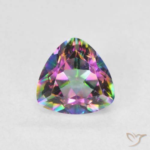 0.75ct Naturale Multicolore Quarzo mistico, Taglio trillion, VVS