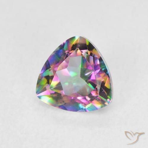 Quarzo mistico Multicolore naturale da 0.75 ct, Taglio trillion, VVS