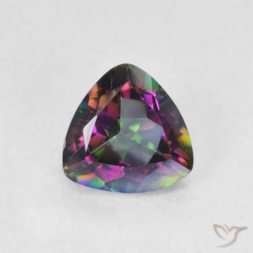 0.75ct Naturale Multicolore Quarzo mistico, Taglio trillion, VVS
