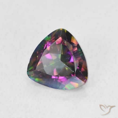 Quarzo mistico Multicolore naturale da 0.75 ct, Taglio trillion, VVS