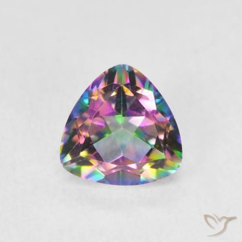 0.77ct Naturale Multicolore Quarzo mistico, Taglio trillion, VVS