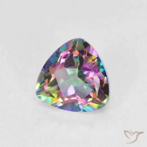 Quarzo mistico Multicolore naturale da 0.77 ct, Taglio trillion, VVS
