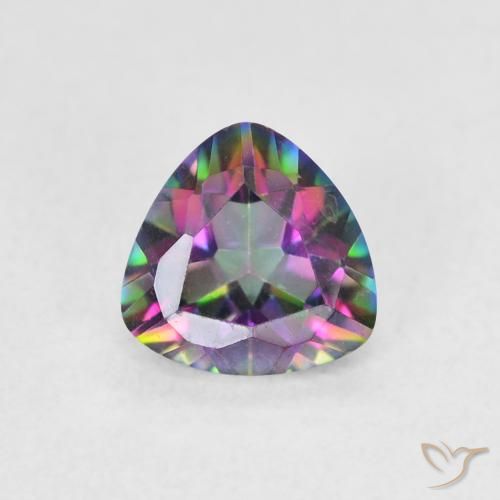 0.64ct Naturale Multicolore Quarzo mistico, Taglio trillion, VVS