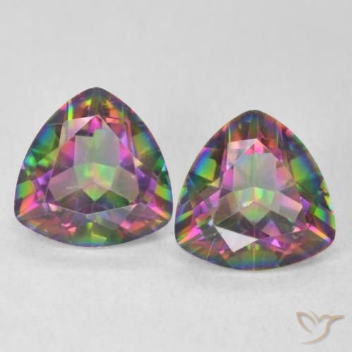 2.23ctw Naturale Multicolore Quarzo mistico, Taglio trillion, VVS