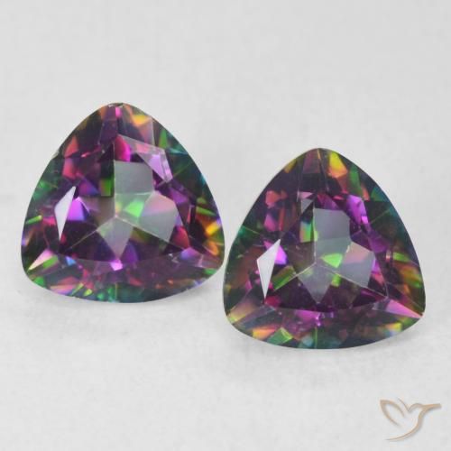 1.48ctw Naturale Multicolore Quarzo mistico, Taglio trillion, VVS