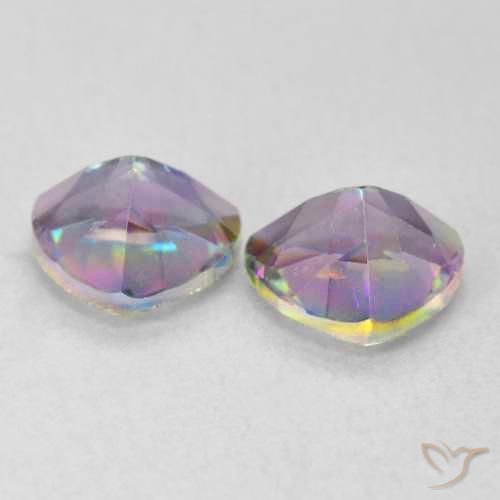 Gemme di Quarzo mistico Multicolore naturale da 1.40 ct, Taglio trillion, VVS
