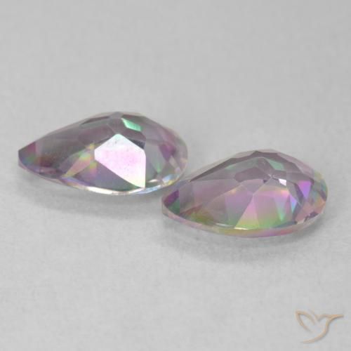 Gemme di Quarzo mistico Multicolore naturale da 1.61 ct, Forma a pera, VVS