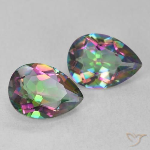 Gemme di Quarzo mistico Multicolore naturale da 2.08 ct, Forma a pera, VVS