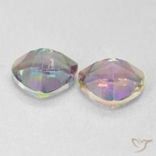 Gemme di Quarzo mistico Multicolore naturale da 1.41 ct, Taglio trillion, VVS