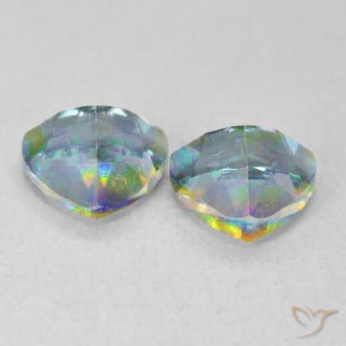 Gemme di Quarzo mistico Multicolore naturale da 1.49 ct, Taglio trillion, VVS