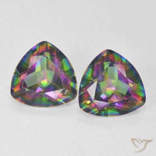 2.22ctw Naturale Multicolore Quarzo mistico, Taglio trillion, VVS