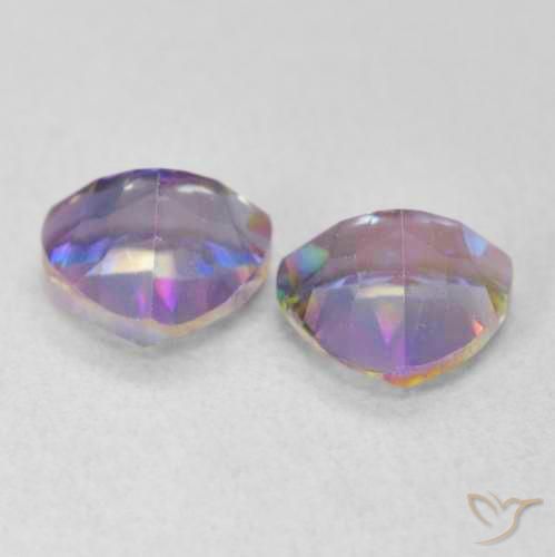 Gemme di Quarzo mistico Multicolore naturale da 1.46 ct, Taglio trillion, VVS