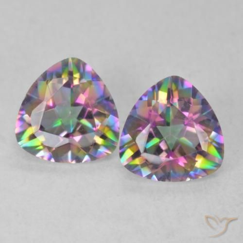 1.35ctw Naturale Multicolore Quarzo mistico, Taglio trillion, VVS