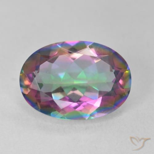 Quarzo mistico naturale multicolore da 5,17 ct, taglio ovale, VS