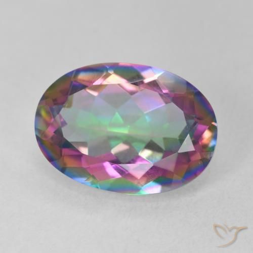 Quarzo mistico naturale multicolore da 5,17 ct, taglio ovale, VS