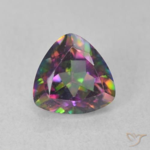 0.76ct Naturale Multicolore Quarzo mistico, Taglio trillion, VVS