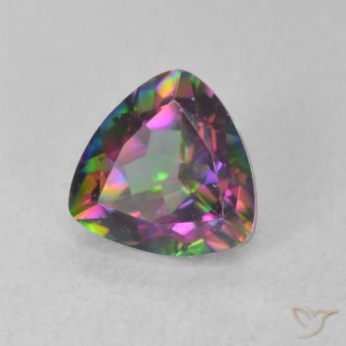 Quarzo mistico Multicolore naturale da 0.76 ct, Taglio trillion, VVS
