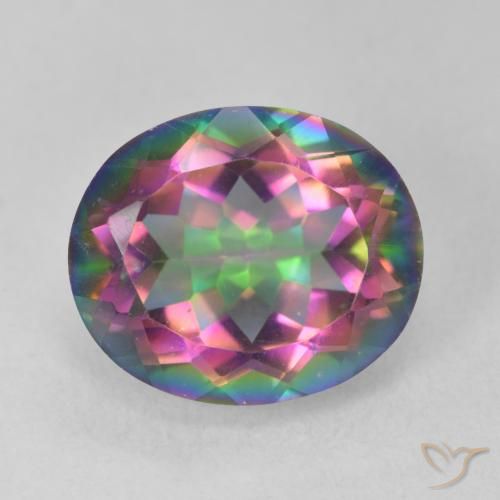 6.03ct Naturale Multicolore Quarzo mistico, Ovale, VVS