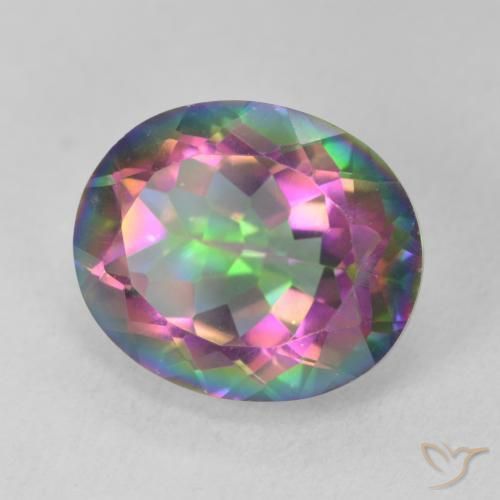 Quarzo mistico Multicolore naturale da 6.03 ct, Ovale, VVS