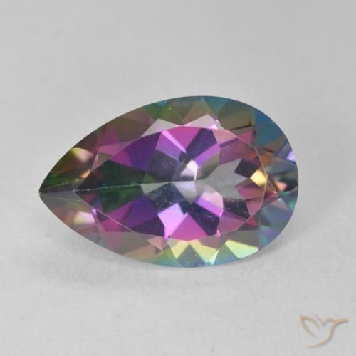 6.62ct Naturale Multicolore Quarzo mistico, Forma a pera, VVS
