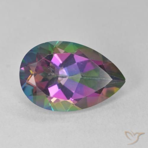 Quarzo mistico Multicolore naturale da 6.62 ct, Forma a pera, VVS