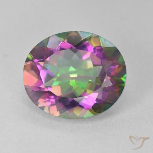 Quarzo mistico Multicolore naturale da 5.14 ct, Ovale, VVS