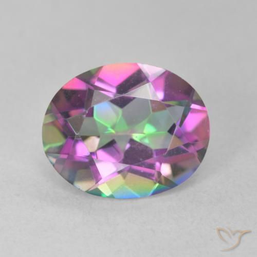 3.15ct Naturale Multicolore Quarzo mistico, Ovale, VVS