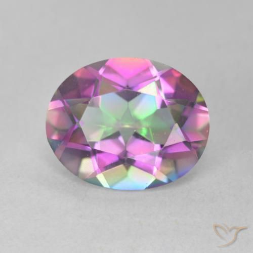 Quarzo mistico Multicolore naturale da 3.15 ct, Ovale, VVS