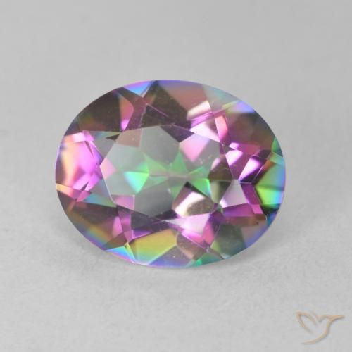 Quarzo mistico Multicolore naturale da 3.16 ct, Ovale, VVS