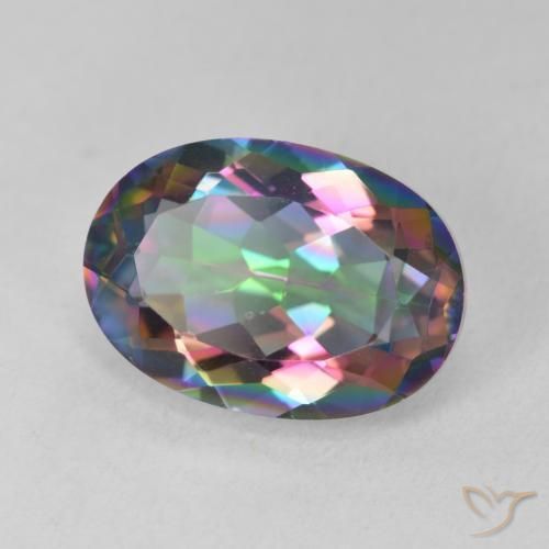 Quarzo mistico Multicolore naturale da 5.64 ct, Ovale, VVS