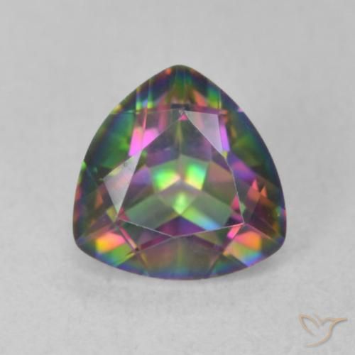 1.12ct Naturale Multicolore Quarzo mistico, Taglio trillion, VVS