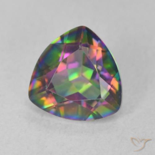 Quarzo mistico Multicolore naturale da 1.12 ct, Taglio trillion, VVS