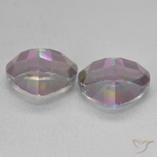 Gemme di Quarzo mistico Multicolore naturale da 3.34 ct, Taglio trillion, VVS