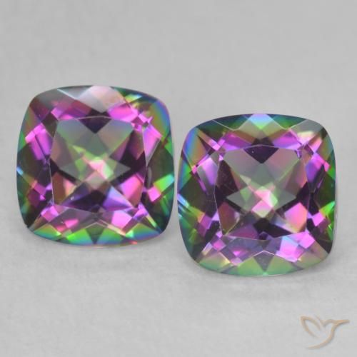 Gemme di Quarzo mistico Multicolore naturale da 2.79 ct, Taglio a cuscino, VVS
