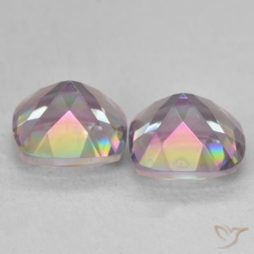Gemme di Quarzo mistico Multicolore naturale da 2.79 ct, Taglio a cuscino, VVS