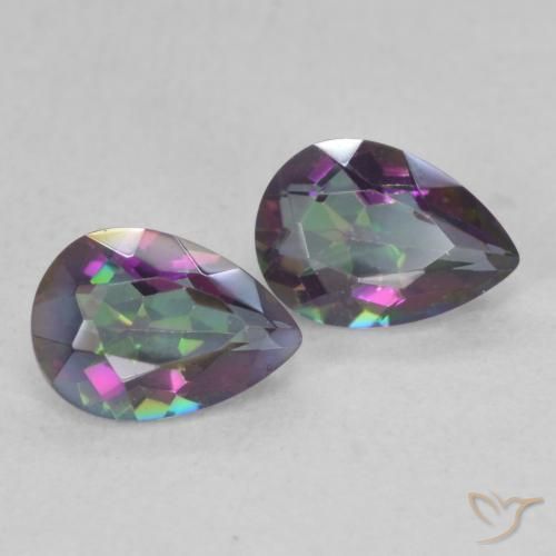 Gemme di Quarzo mistico Multicolore naturale da 1.26 ct, Forma a pera, VS