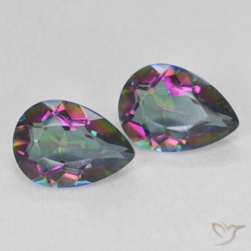 Gemme di Quarzo mistico Multicolore naturale da 1.22 ct, Forma a pera, VVS-VS