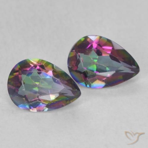 Gemme di Quarzo mistico Multicolore naturale da 1.24 ct, Forma a pera, VS