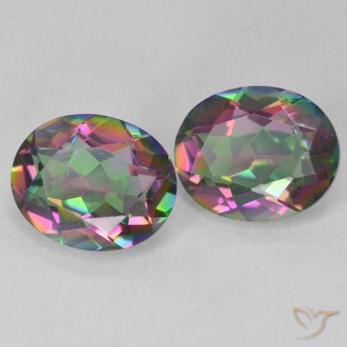 Gemme di Quarzo mistico Multicolore naturale da 5.93 ct, Ovale, VVS