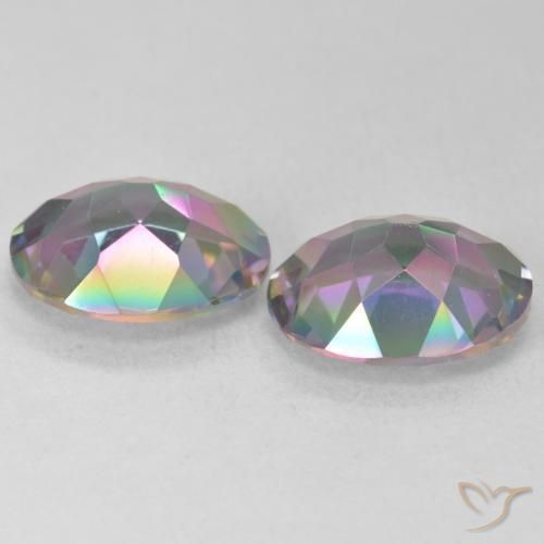 Gemme di Quarzo mistico Multicolore naturale da 5.93 ct, Ovale, VVS