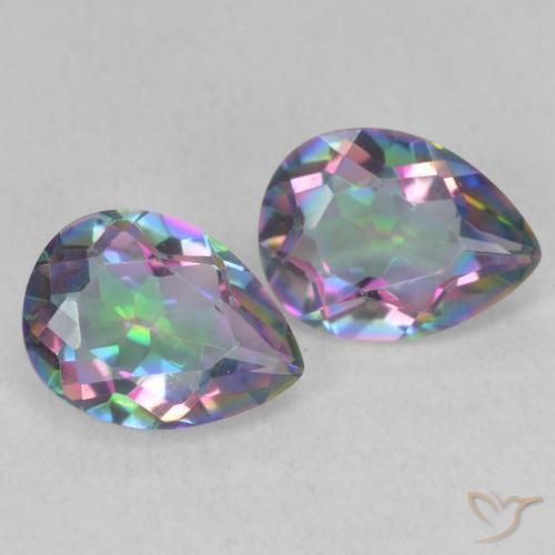 Gemme di Quarzo mistico Multicolore naturale da 2.09 ct, Forma a pera, VVS