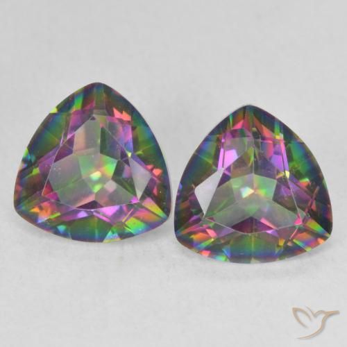 2.17ctw Naturale Multicolore Quarzo mistico, Taglio trillion, VVS