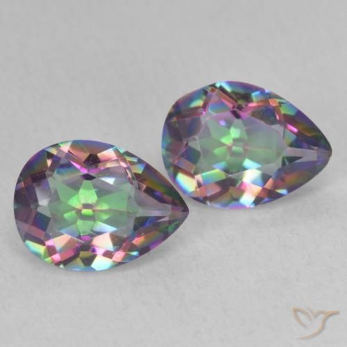 Gemme di Quarzo mistico Multicolore naturale da 2.19 ct, Forma a pera, VVS