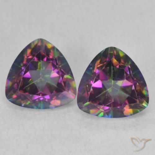 1.42ctw Naturale Multicolore Quarzo mistico, Taglio trillion, VVS