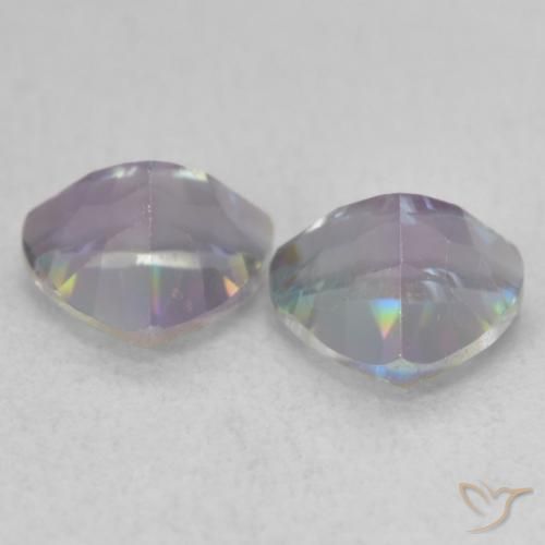 Gemme di Quarzo mistico Multicolore naturale da 1.42 ct, Taglio trillion, VVS
