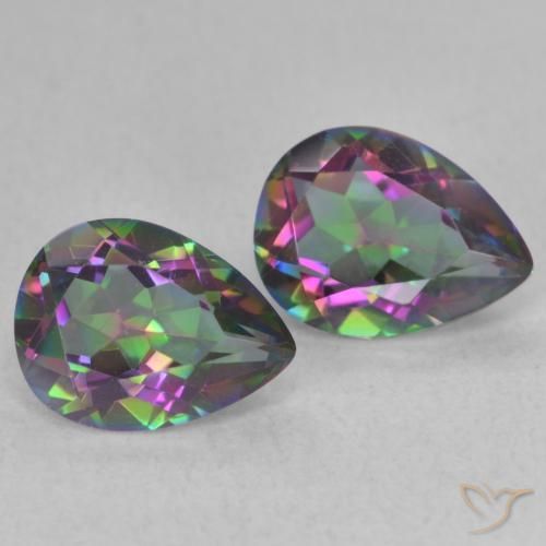 Gemme di Quarzo mistico Multicolore naturale da 2.12 ct, Forma a pera, VVS