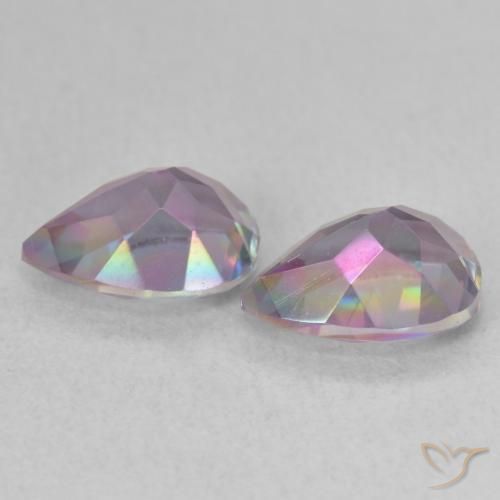 Gemme di Quarzo mistico Multicolore naturale da 2.12 ct, Forma a pera, VVS