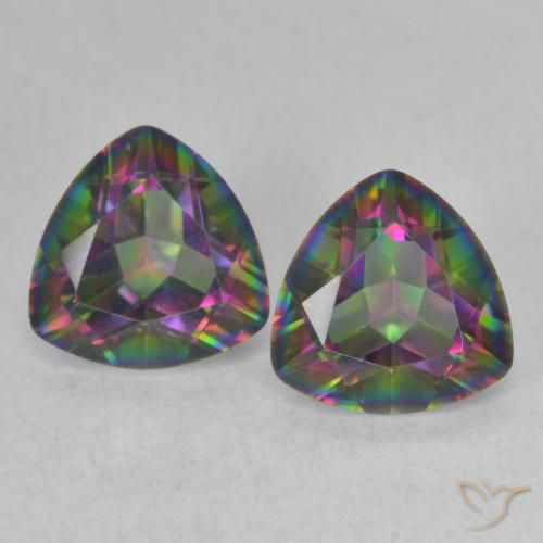 2.20ctw Naturale Multicolore Quarzo mistico, Taglio trillion, VVS