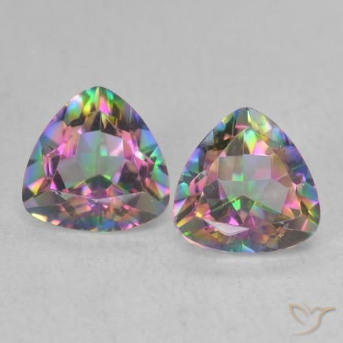 1.53ctw Naturale Multicolore Quarzo mistico, Taglio trillion, VVS